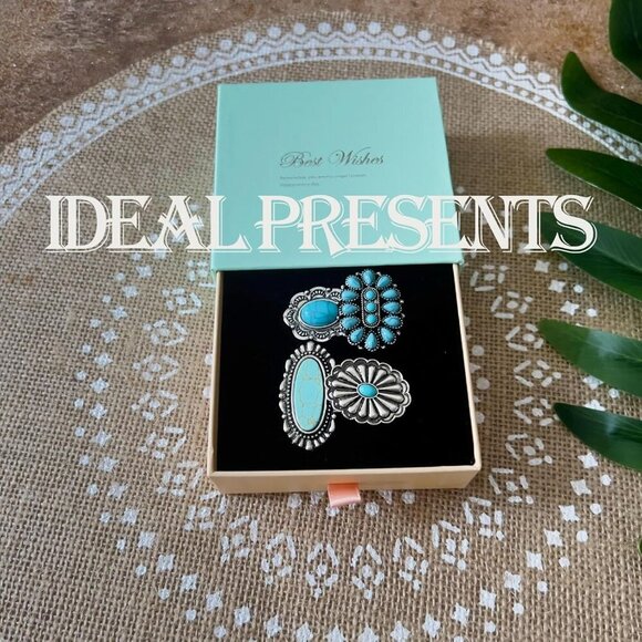 Western Turquoise Hair Ties Set, Ponytail Holders for Women Girls, Cowgirl Acces main image 6